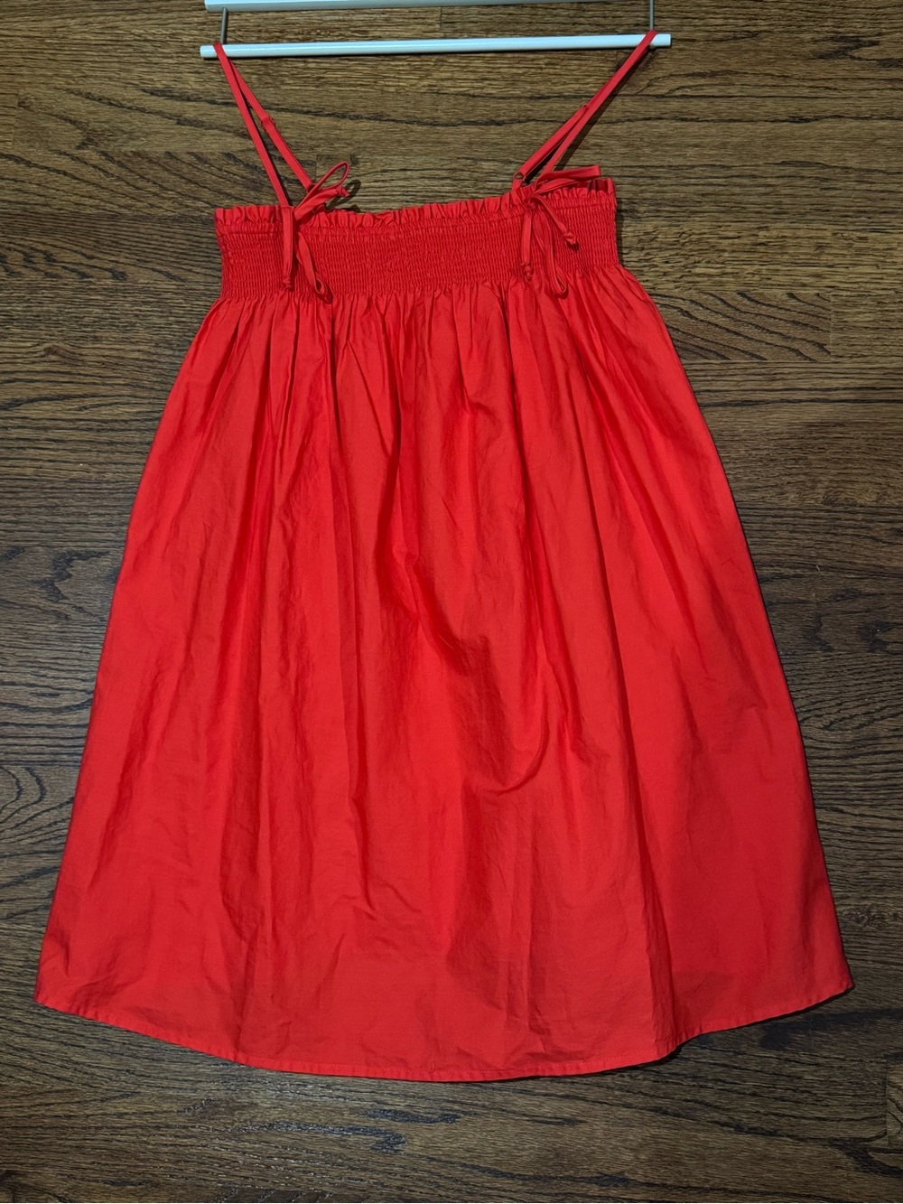 No Boundaries Red Smocked Bodice Spaghetti Strap Dress